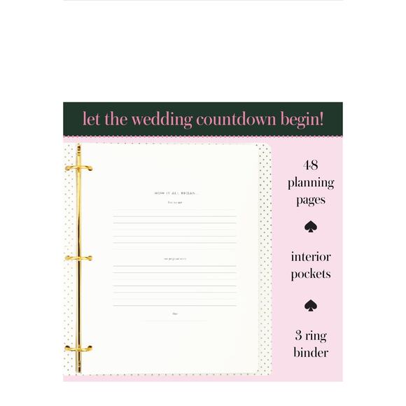 Kate Spade New York Wedding Planning Book and Organizer Binder NWT - Picture 2 of 4